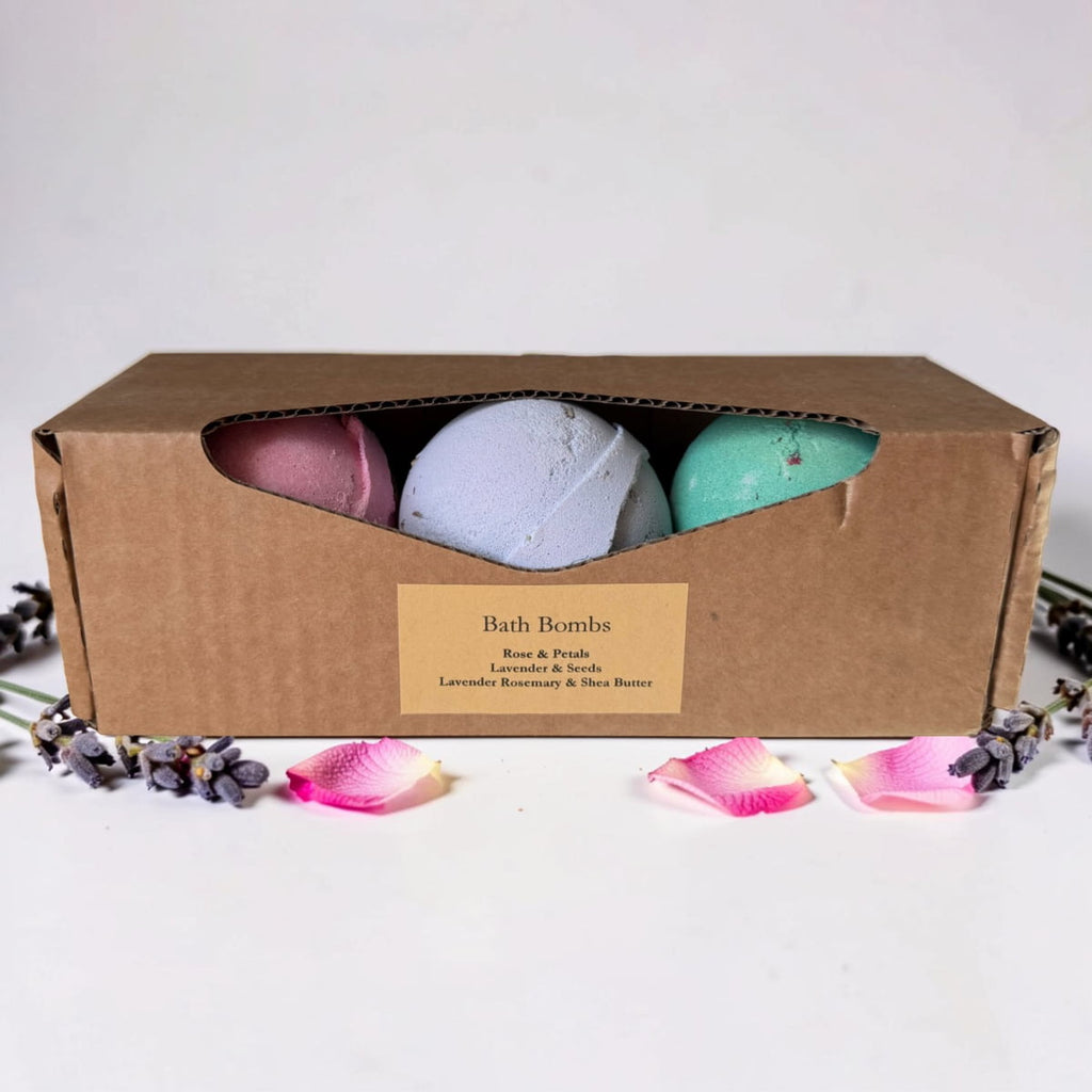 Set of Natural Bath Bombs with Shea Butter