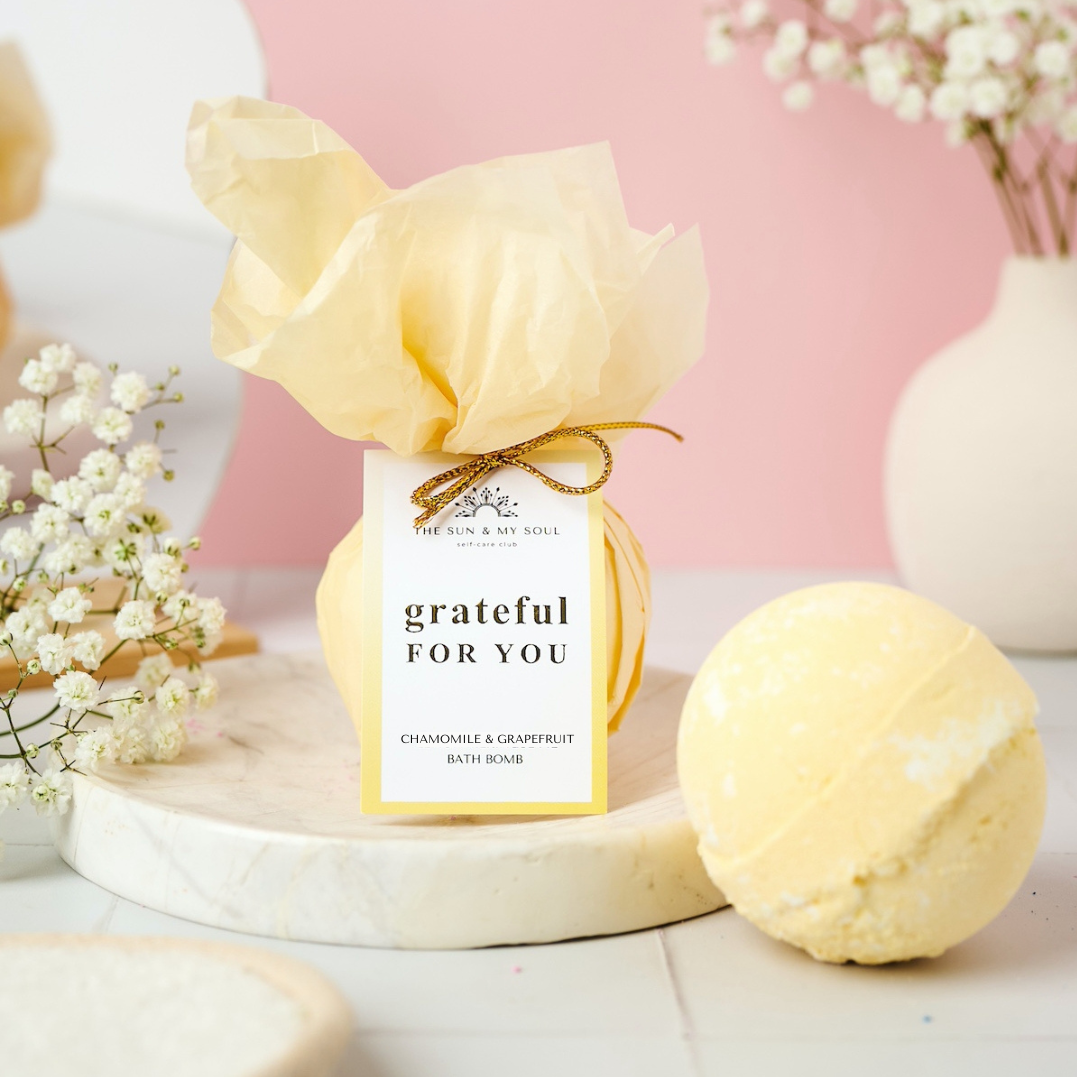 Grateful For You Chamomile & Grapefruit Bath Bomb