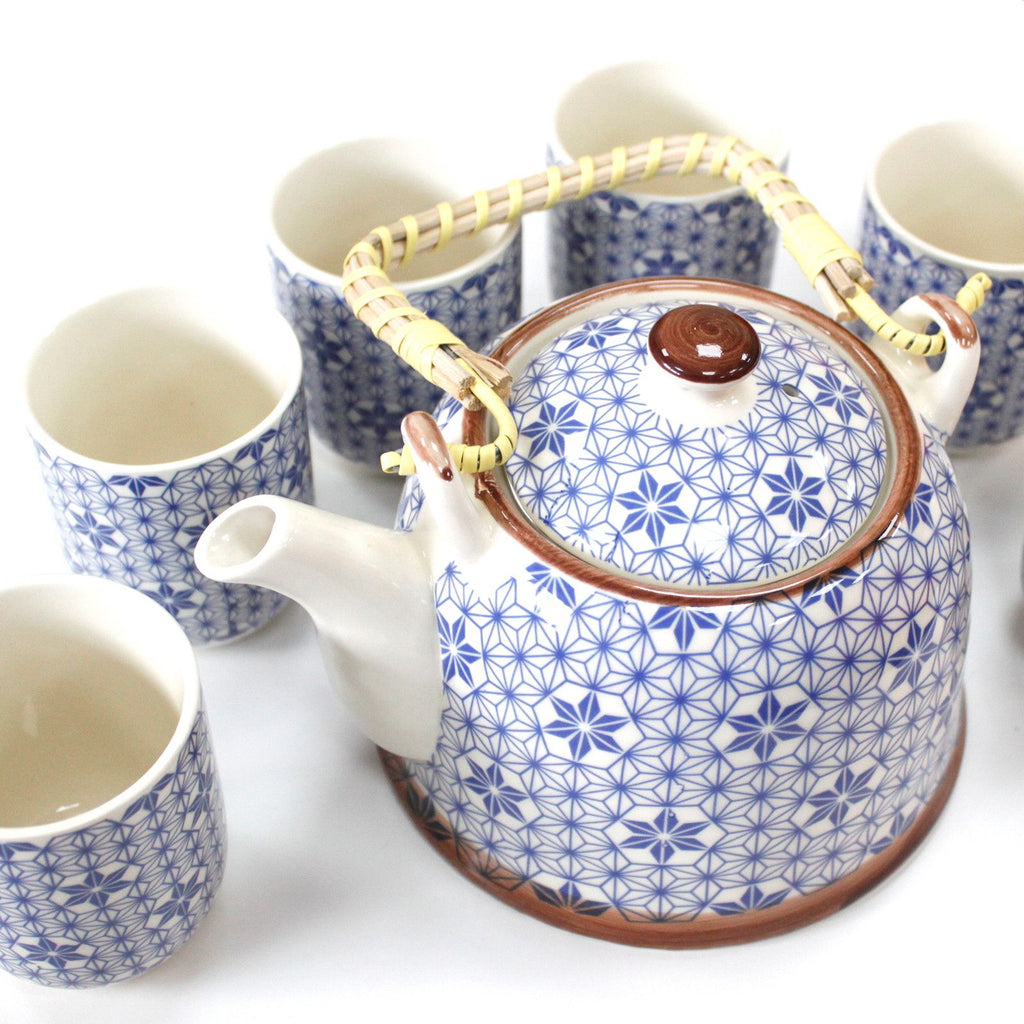 Blue Star Herbal Tea Set – Teapot & 6 Cups