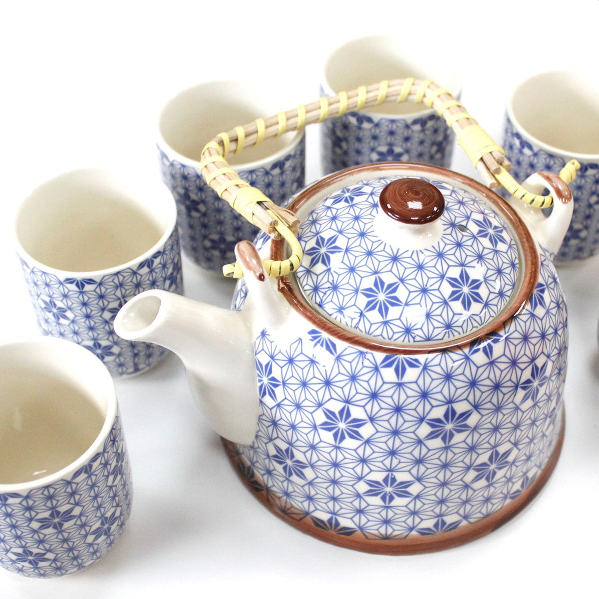 Blue Star Herbal Tea Set – Teapot & 6 Cups