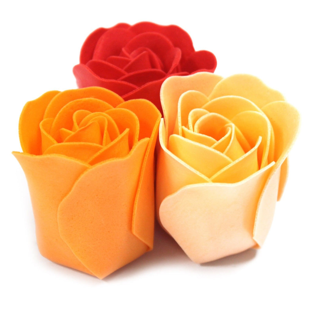 Peach set of 9 soap roses