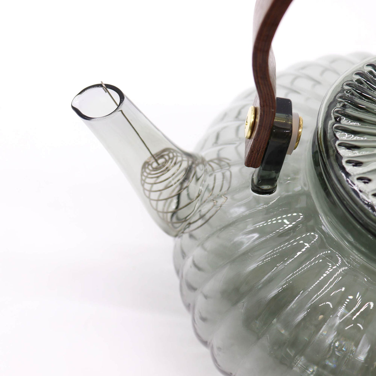 Glass Infuser Teapot – Charcoal Ribbed, 950ml