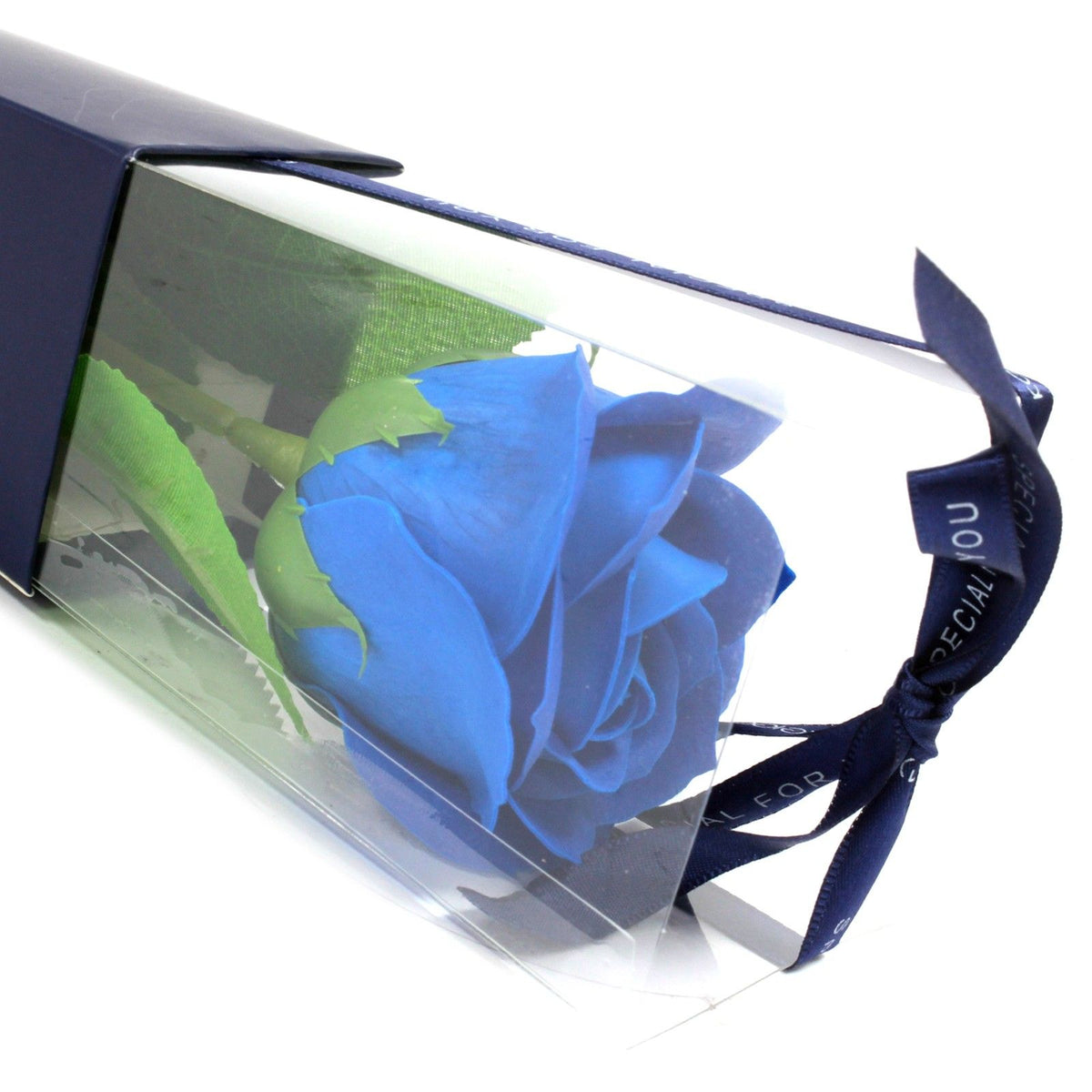 Blue single soap rose