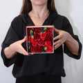Square Classic Red Roses soap flower gift box