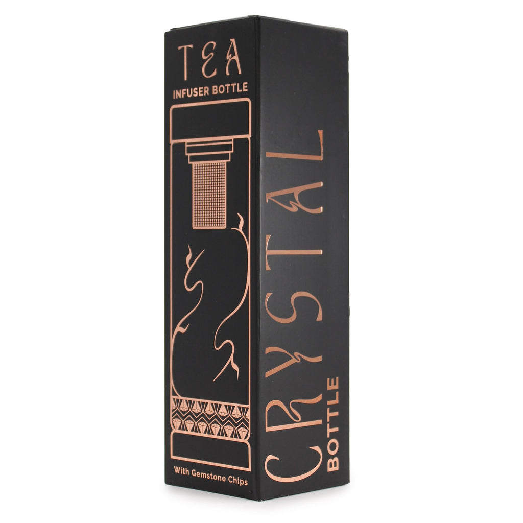 Glass Tea Infuser Bottle – Rose Gold & Onyx, 500ml