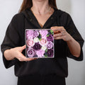 Square Lavender Rose and Carnation soap flower gift box