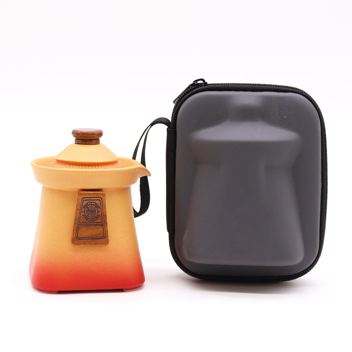 Temple Tea Set – Orange Earth, Teapot & 3 Cups
