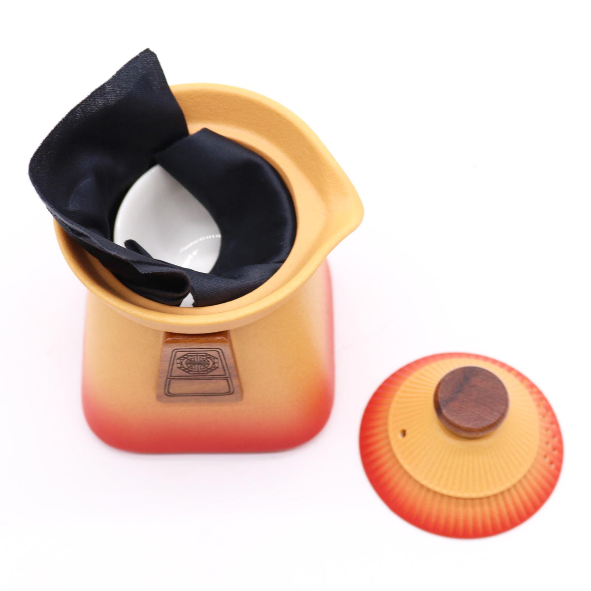 Temple Tea Set – Orange Earth, Teapot & 3 Cups