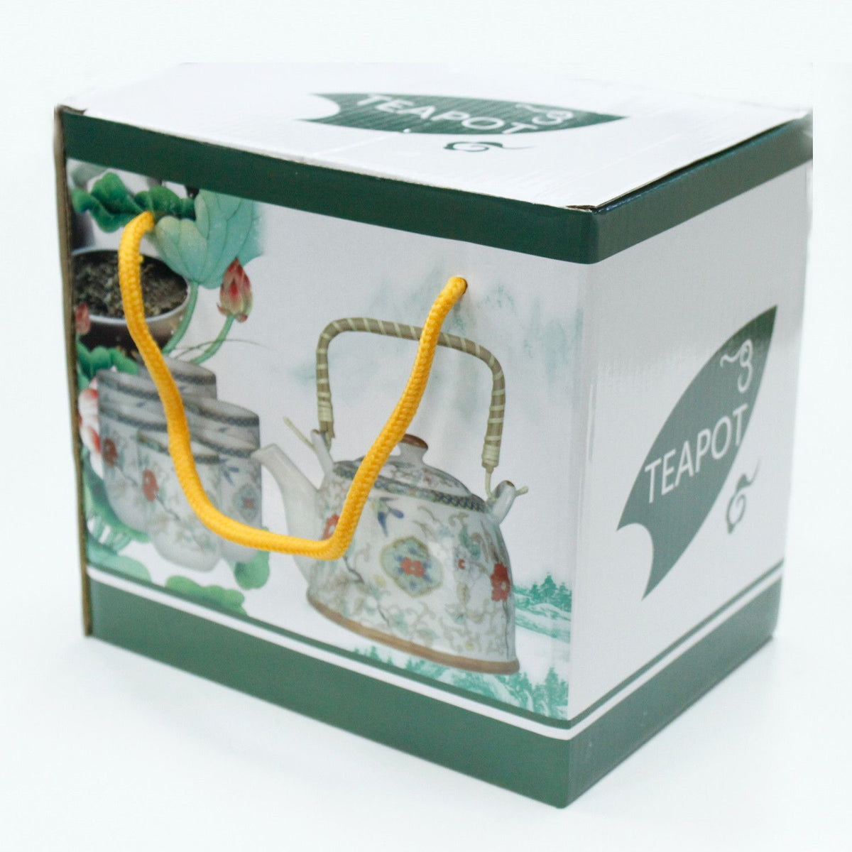 Classic White Herbal Tea Set – Teapot & 6 Cups
