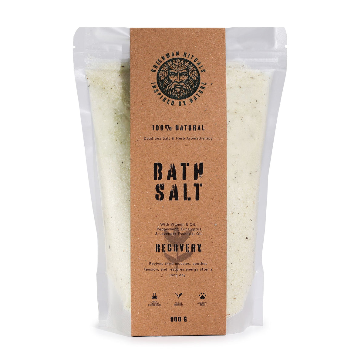 Greenman Rituals Menthol Epsom Bath Salt – Recovery, 800g