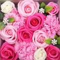 Pink square Baby Blessings soap flower gift box