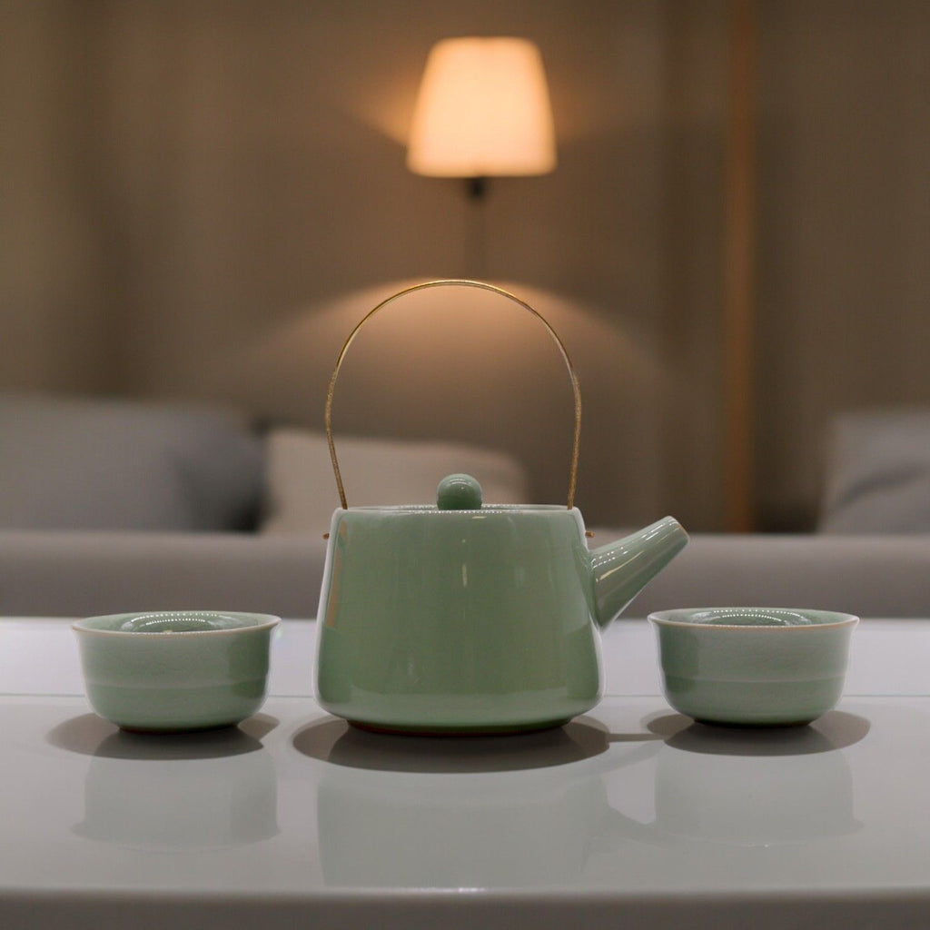 Jade Teapot Set – Teapot & 2 Cups