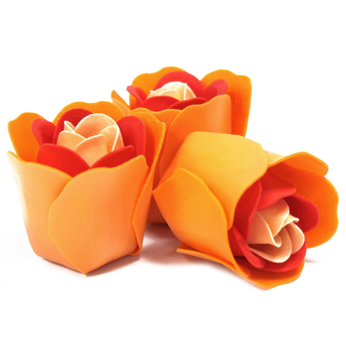 Peach set of 3 soap rose heart gift boxes