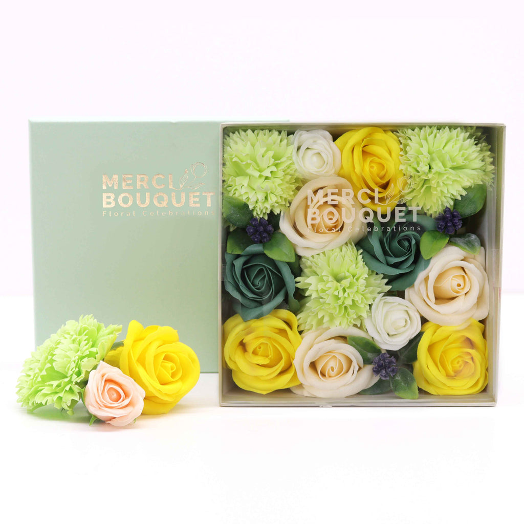 Square Spring Celebration soap flower gift box