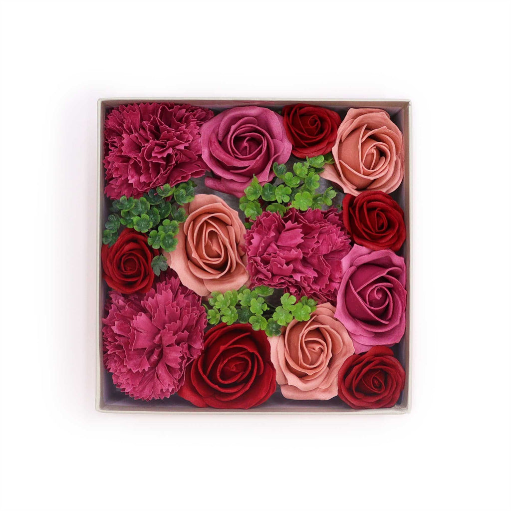 Square Vintage Roses soap flower gift box
