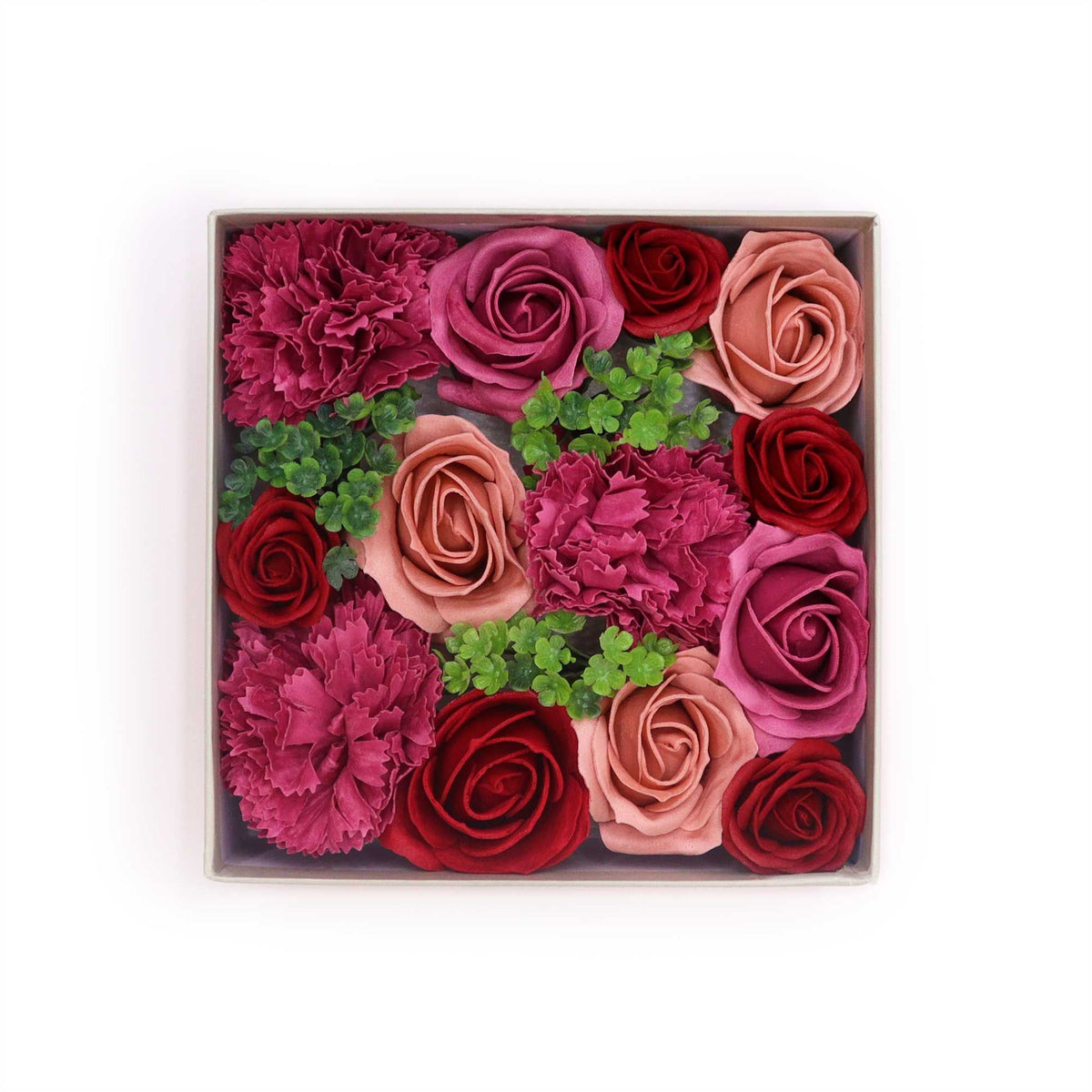 Square Vintage Roses soap flower gift box