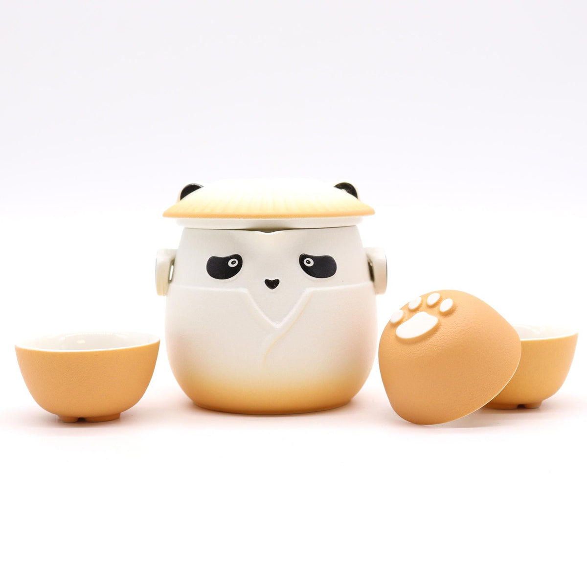 Panda Tea Set – Orange, Teapot & 3 Cups