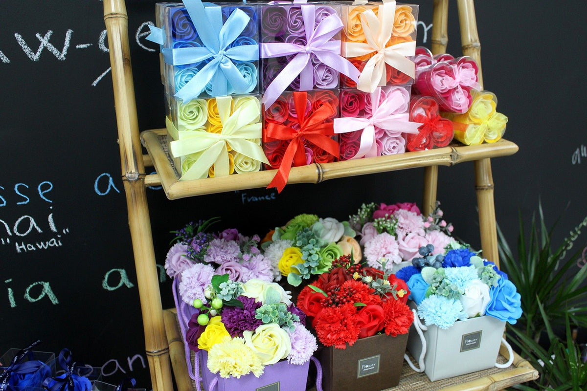 Spring mix set of 9 soap roses