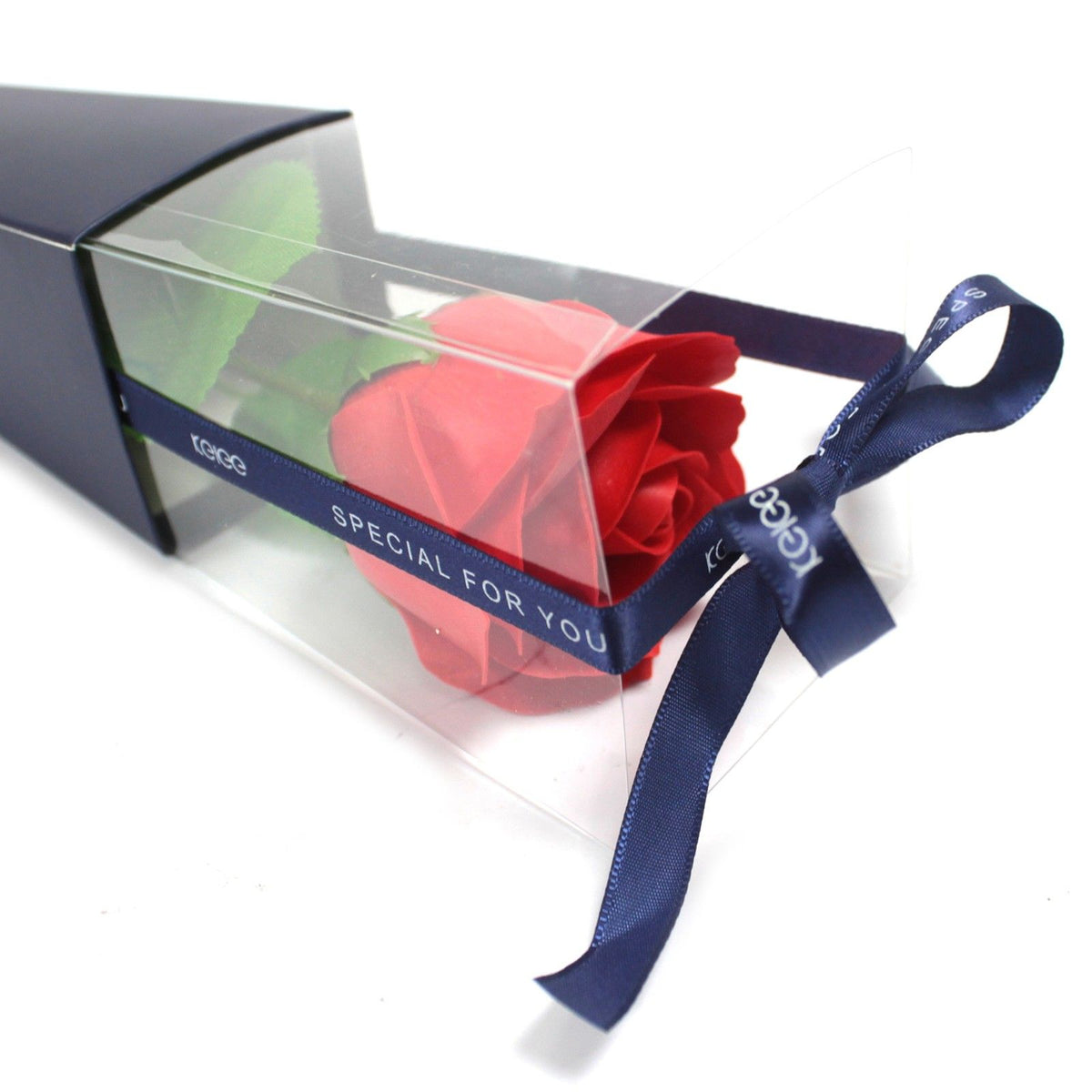 Red single soap rose