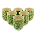 Green Daisy Herbal Tea Cups – Set of 6