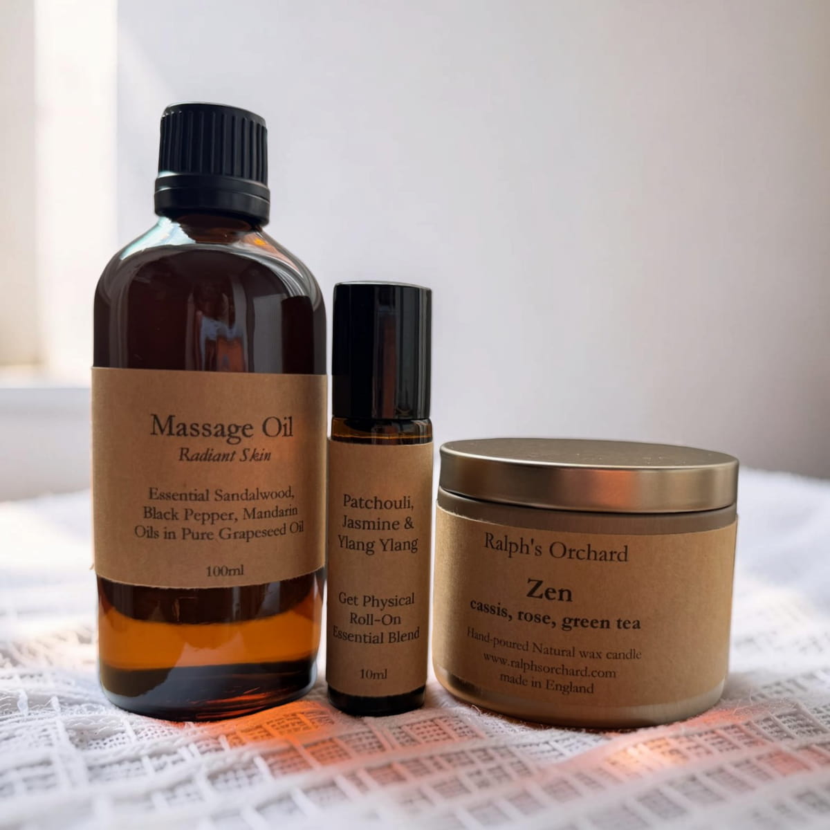 Destress Gift Set | Candle, Massage Oil & Aromatherapy Roll-On