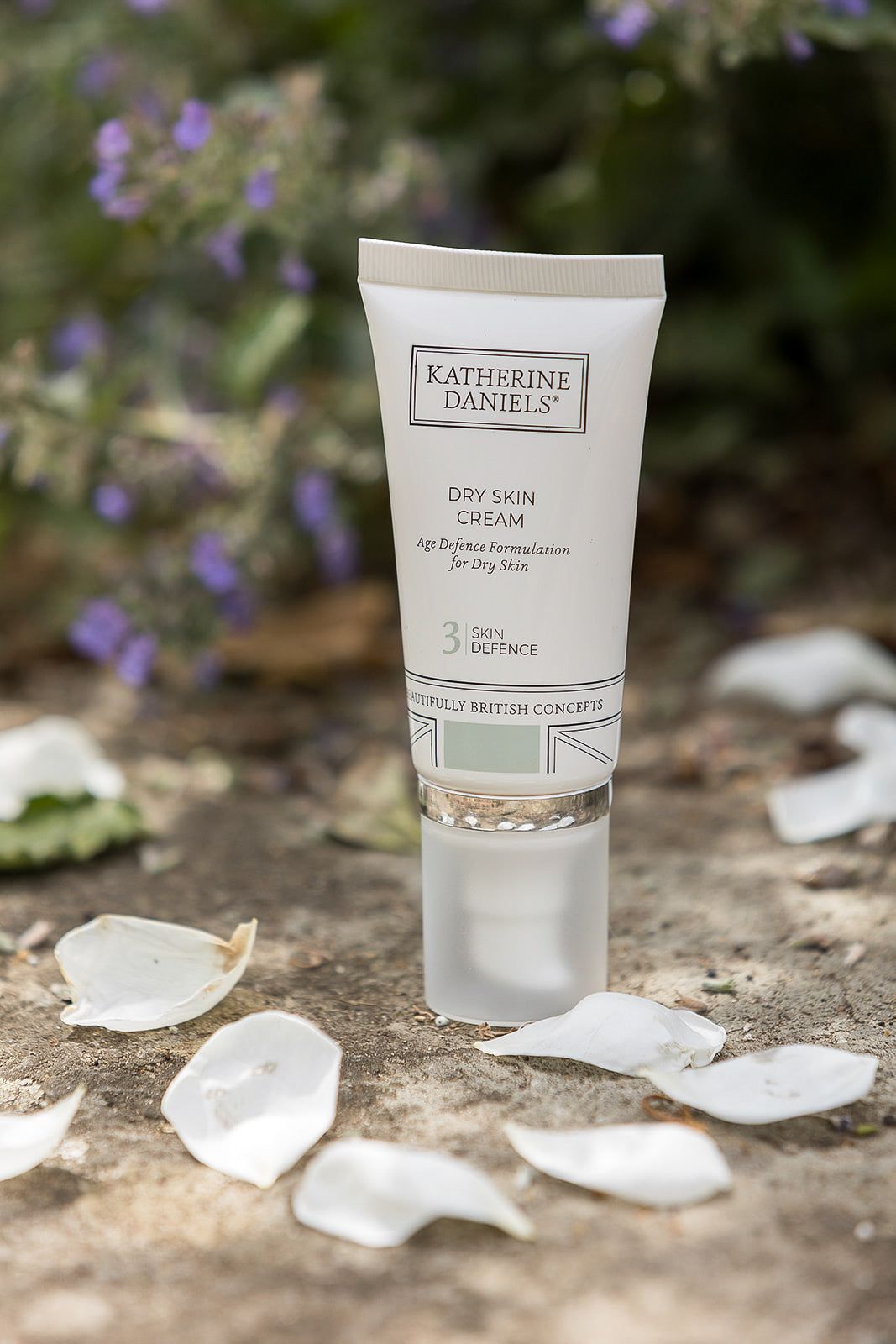 Katherine Daniels Dry Skin Cream with flowers