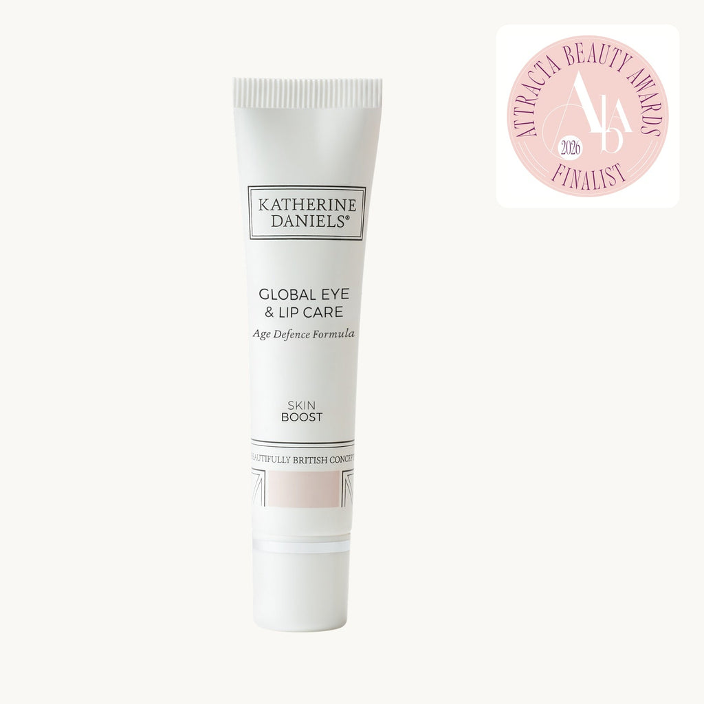 Katherine Daniels Global Eye & Lip Care with award badge