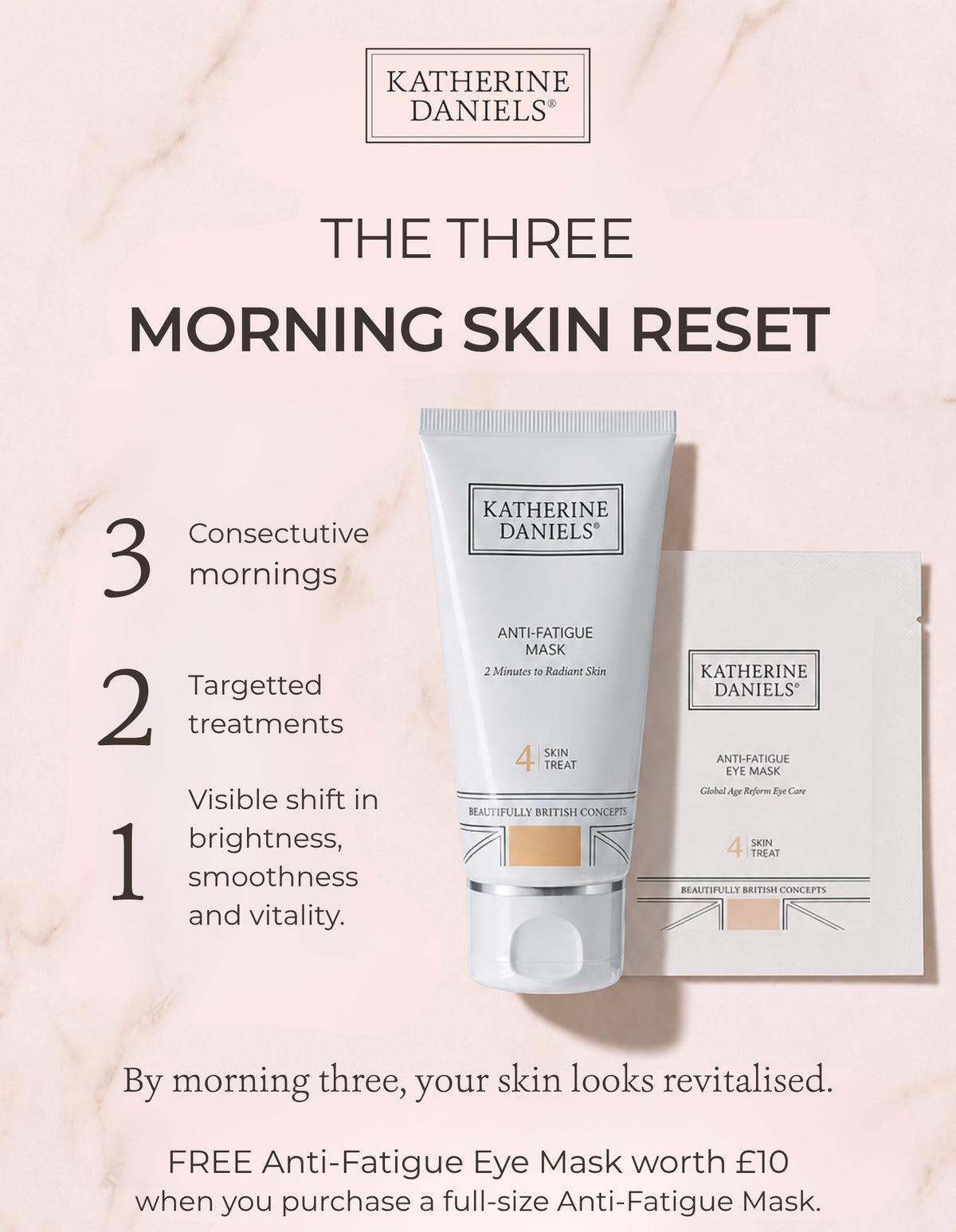Katherine Daniels Three Morning Skin Reset September promotion