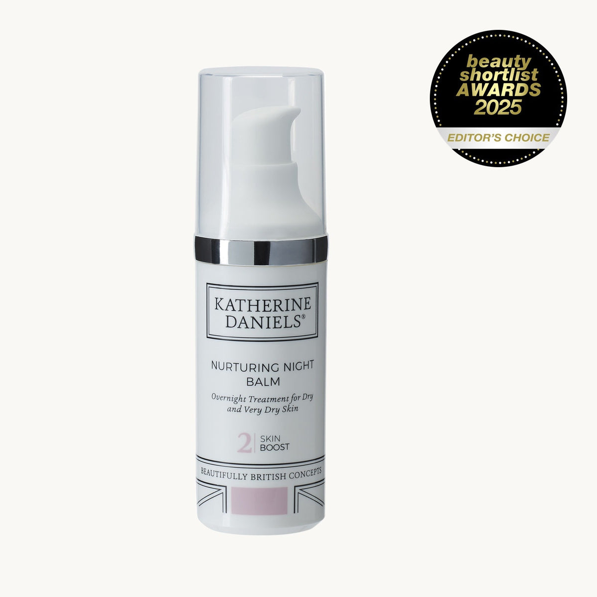 Katherine Daniels Nurturing Night Balm with award badge