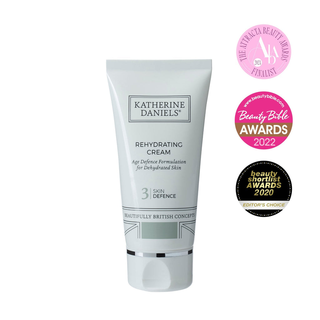 Katherine Daniels Rehydrating Cream with award badges