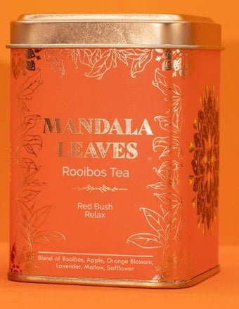 Rooibos Relax Tea – Lavender, Apple & Orange Blossom, 50g tin, included in Poise Tea & Unwind Ritual