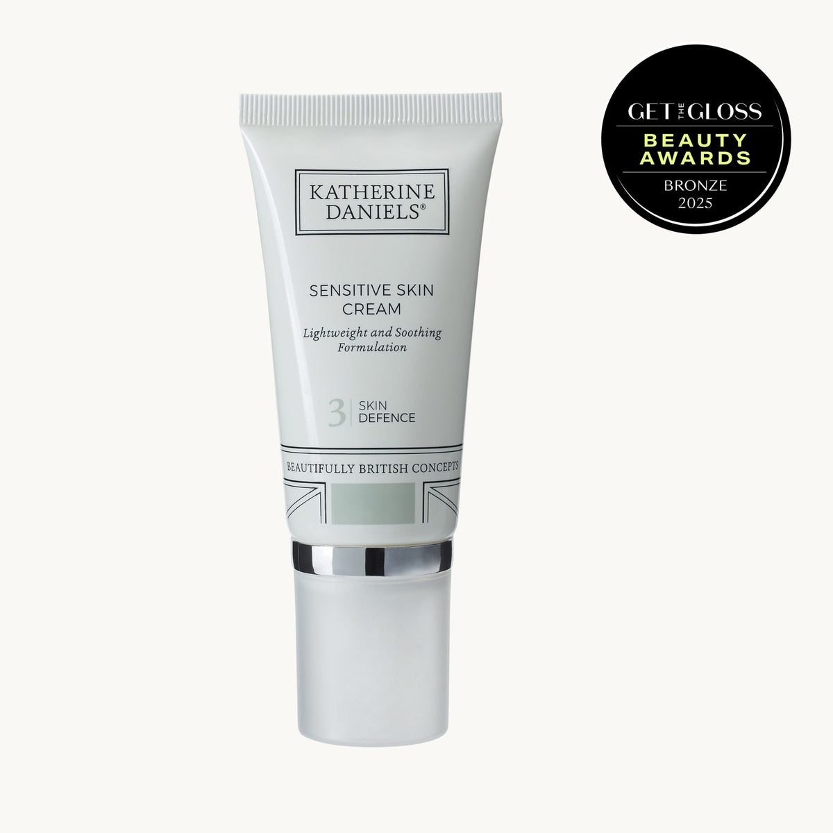 Katherine Daniels Sensitive Skin Cream with award badge